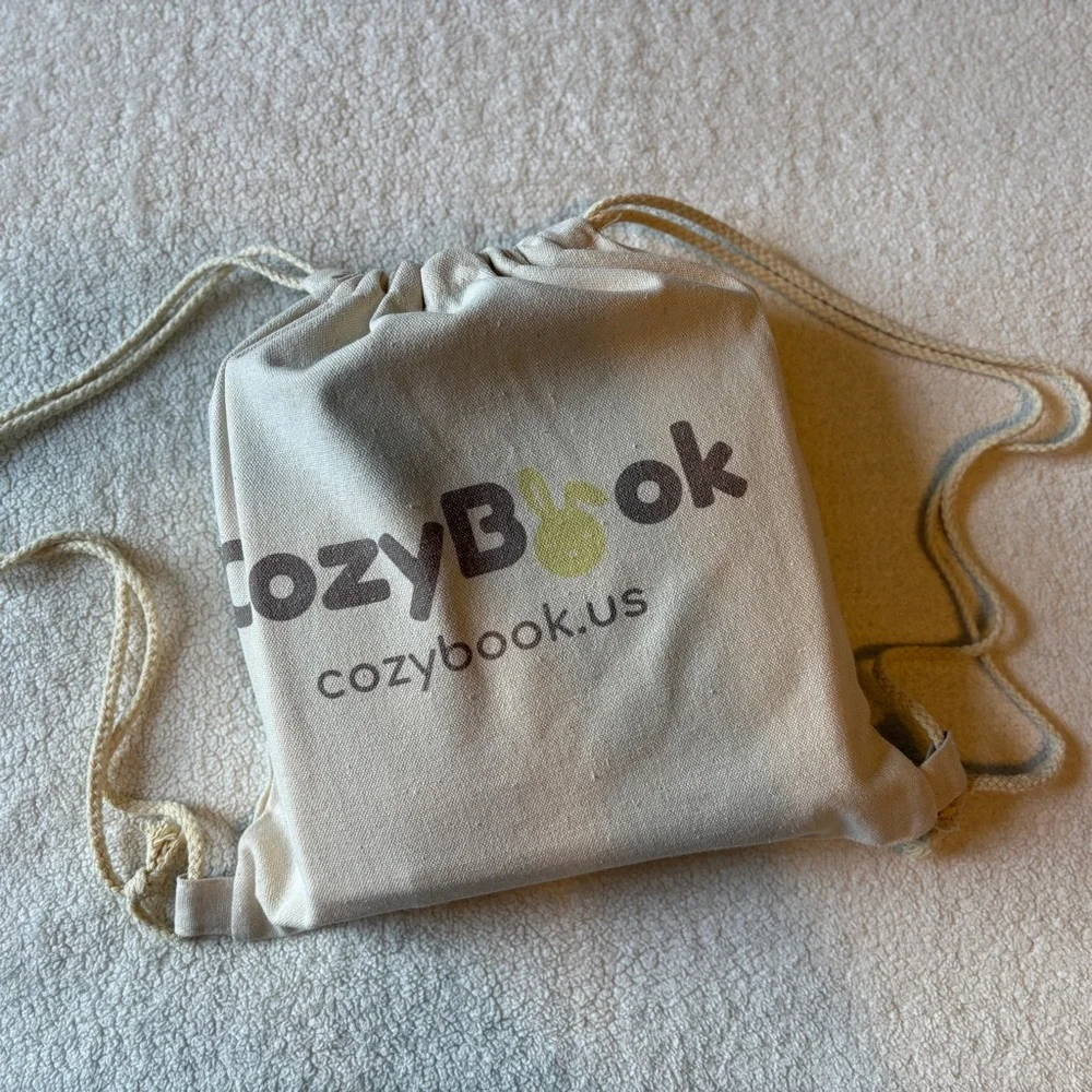 CozyBook Bunny Print Busy Book Montessori Toy - Beige Gray. + Backpack Bag